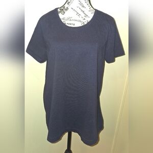 duo MATERNITY Sz Large Navy Blue T-Shirt 100% Cotton